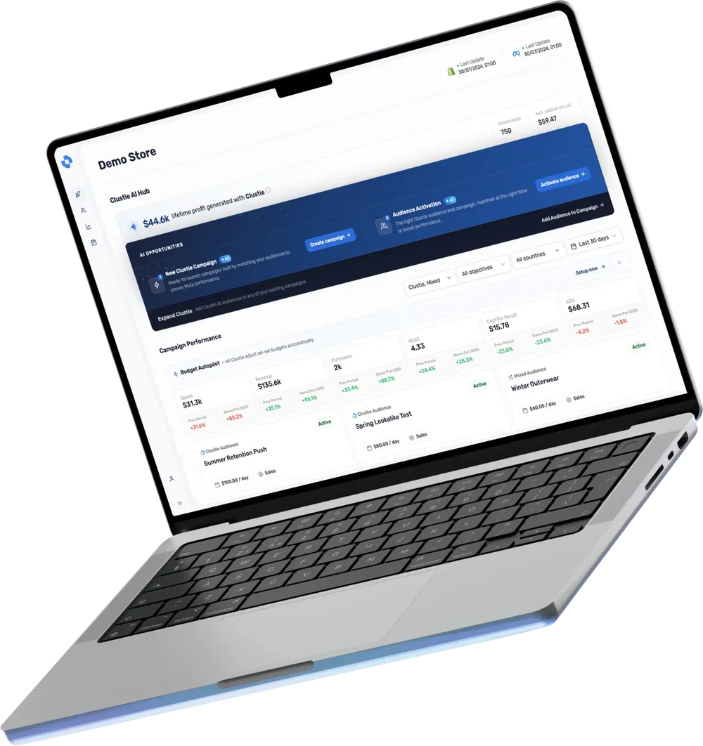 Clustie app interface
